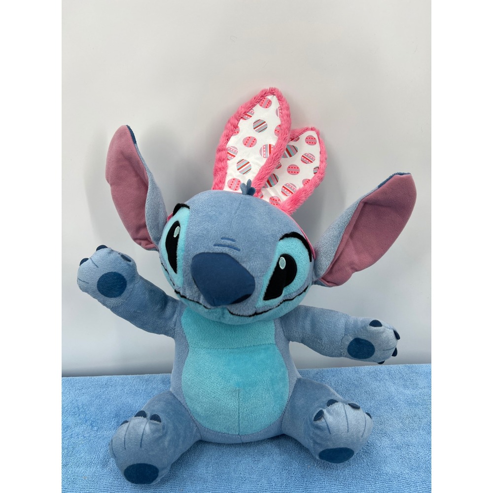 Disney Stitch Easter‎ Bunny Ears Plush Stuffed Animal Blue Pink Just Play 10"